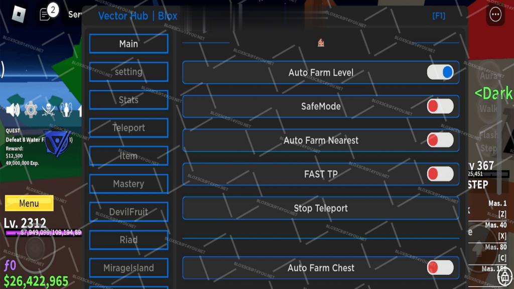 Vector Hub Blox Fruits Mobile Script Download 100% Free (December 2024)